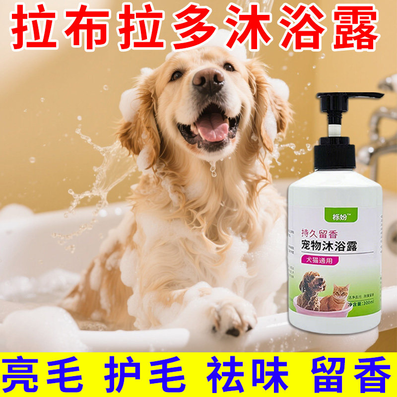 拉布拉多专用沐浴露亮白去黄狗狗白毛犬沐浴液宠物狗清洁用品香波