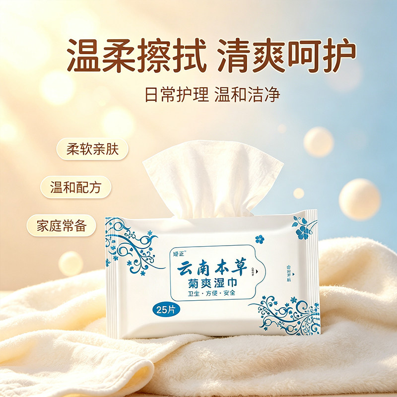 云南本草菊爽湿巾肛门专用肛门日常护理温和配方