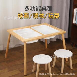 跨境现货木制婴游儿童路宽感官桌家用儿室内儿童沙水桌感官戏桌