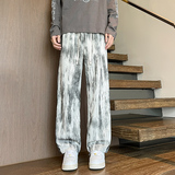 K32春季扎染休闲裤男潮流大码宽松直筒阔腿裤子特P35无差价，男装休闲裤，电商A115