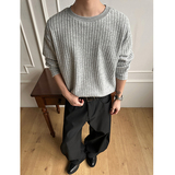 T0052026春季新款肌理垂感条纹圆领长袖T恤男宽松套头打底衫P30，男装T恤，电商A115