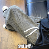 K1001秋冬报纸印花加绒加厚休闲裤男宽松直筒裤特P30加绒P38，男装卫衣，电商A115