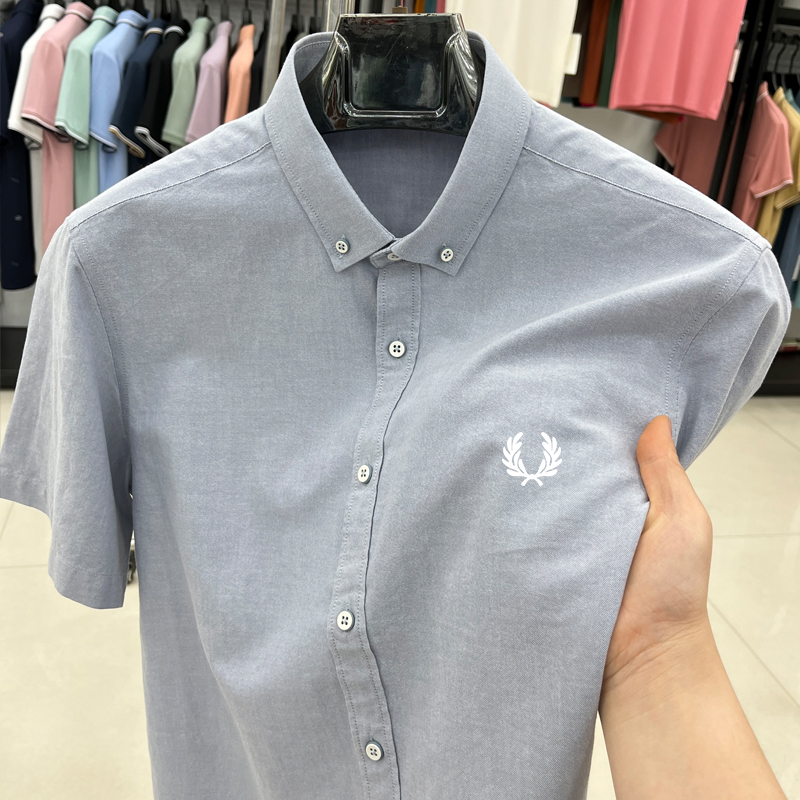 FP麦穗夏季新款男士100%纯棉衬衫