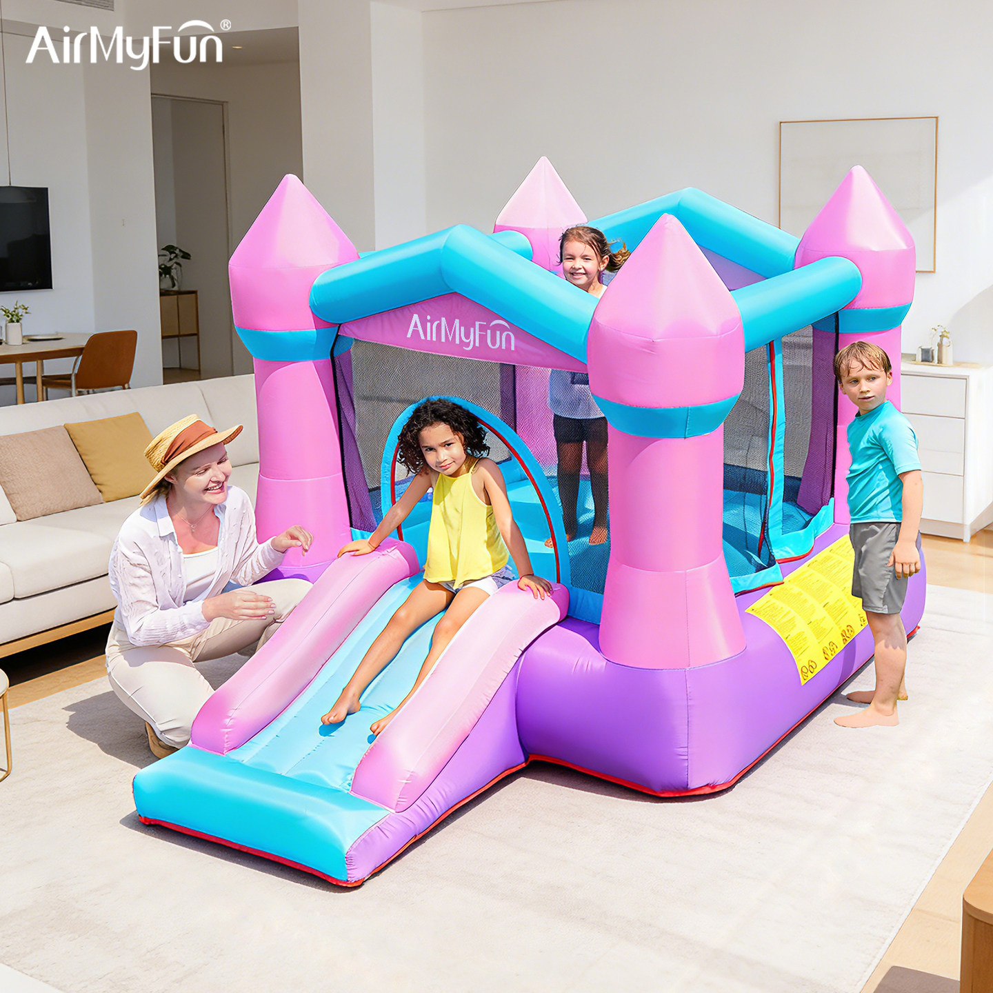 AirMyFun儿童充气城堡家用室内小型淘气堡宝宝游乐场滑梯蹦床跳床