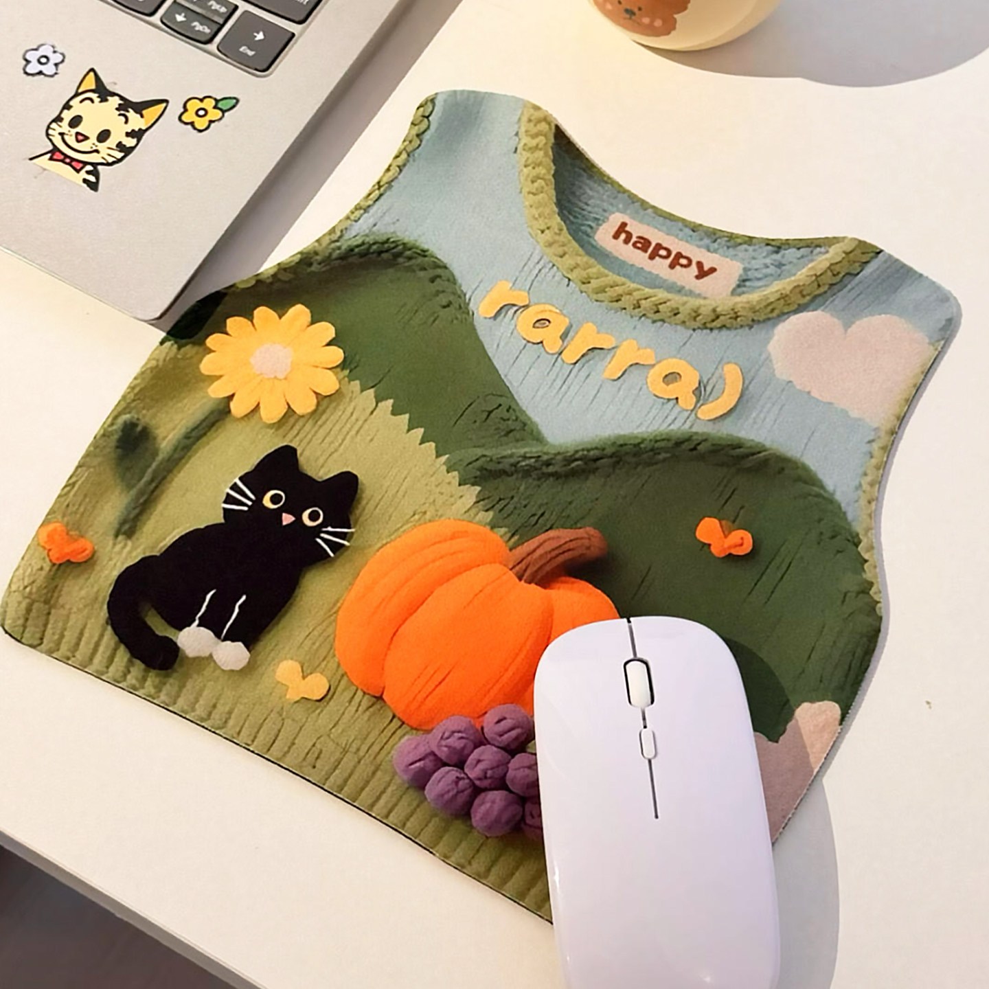 卡通针织毛衣鼠标垫女生高颜值办公室手腕垫电脑桌面滑鼠垫防滑垫