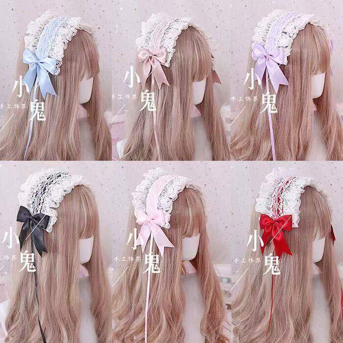 lolita发带罗莉塔头饰四时花发饰Lolita蕾丝蝴蝶百搭汉洋折衷发带