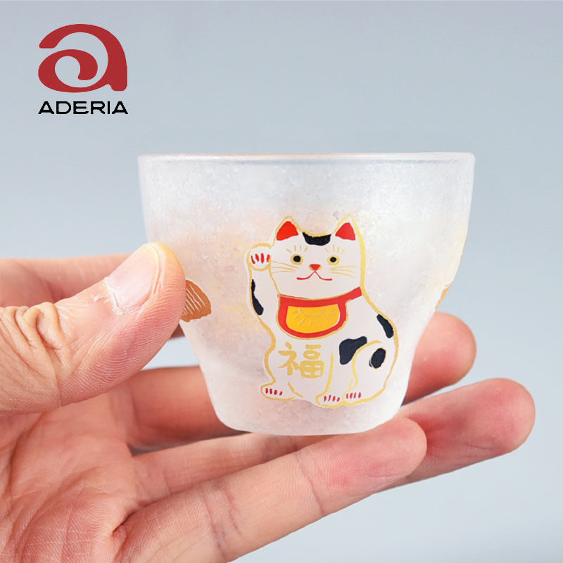日本aderia清酒杯招财猫富士山杯石冢硝子玻璃杯可爱杯碟小茶杯,餐饮具,清酒杯,淘宝优惠券,粉丝福利购,淘宝优惠卷