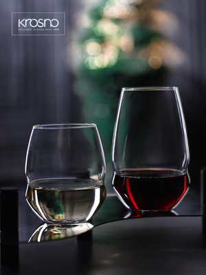 KROSNO进口无脚红酒杯北欧晶质玻璃杯家用水杯O型洋酒杯葡萄酒杯