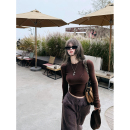 秋澄LeeAutumn 超模比例  软糯弹力修身羊绒质感秋冬内搭打底上衣