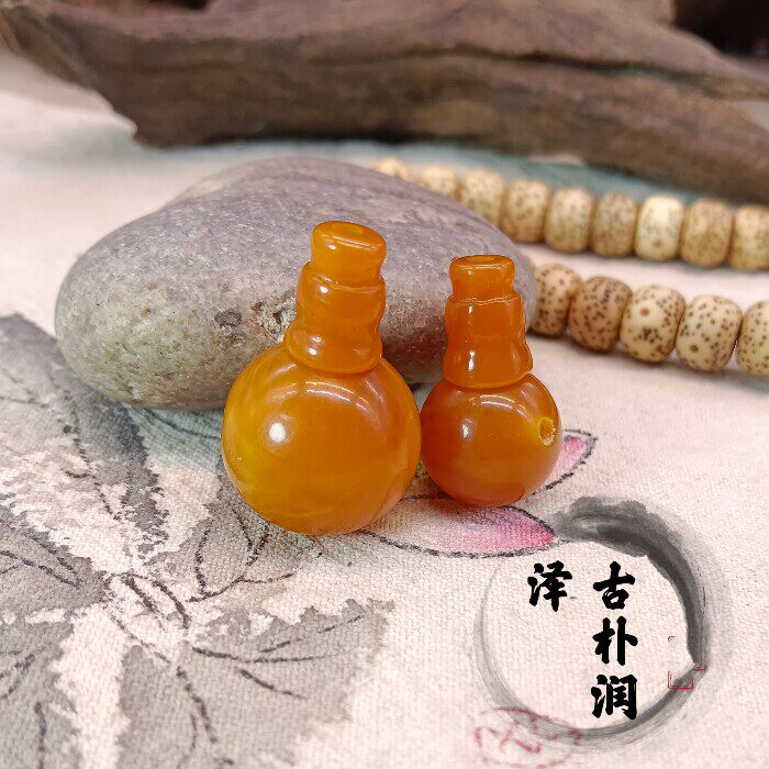 天然原矿蜜蜡圆头圆珠佛