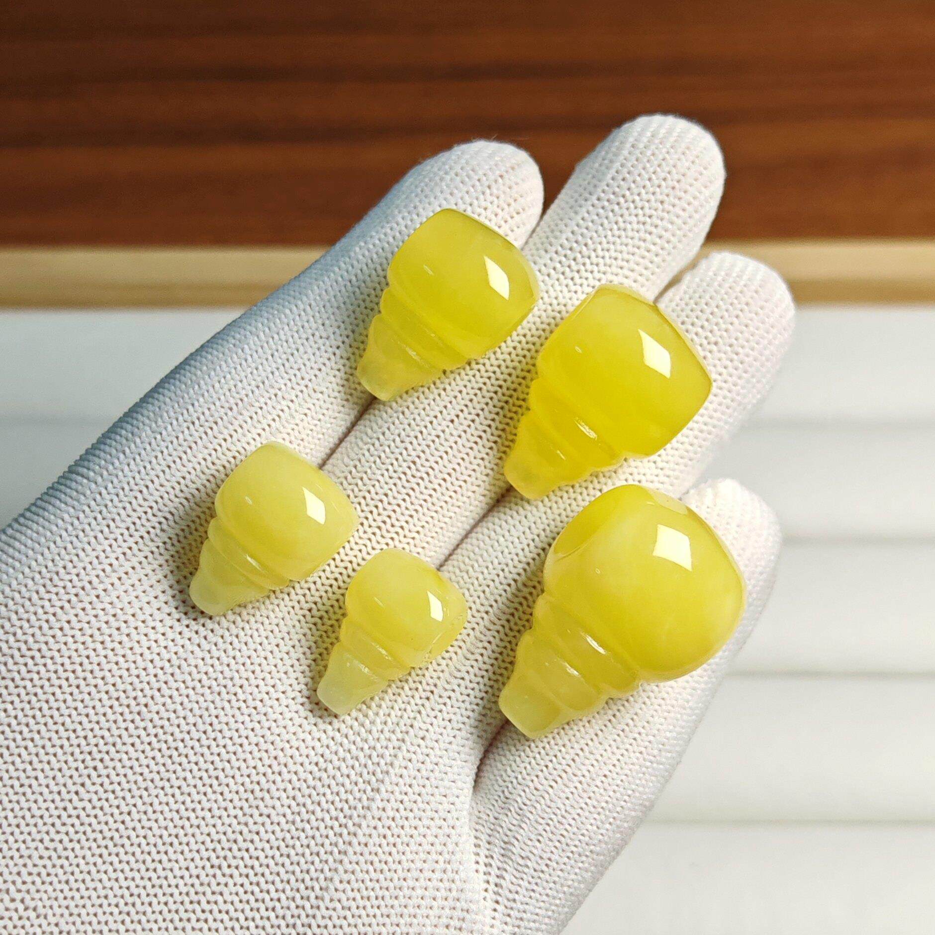 天然二代琥珀蜜蜡满蜜飘花西施壶三通散珠  DIY文玩配饰