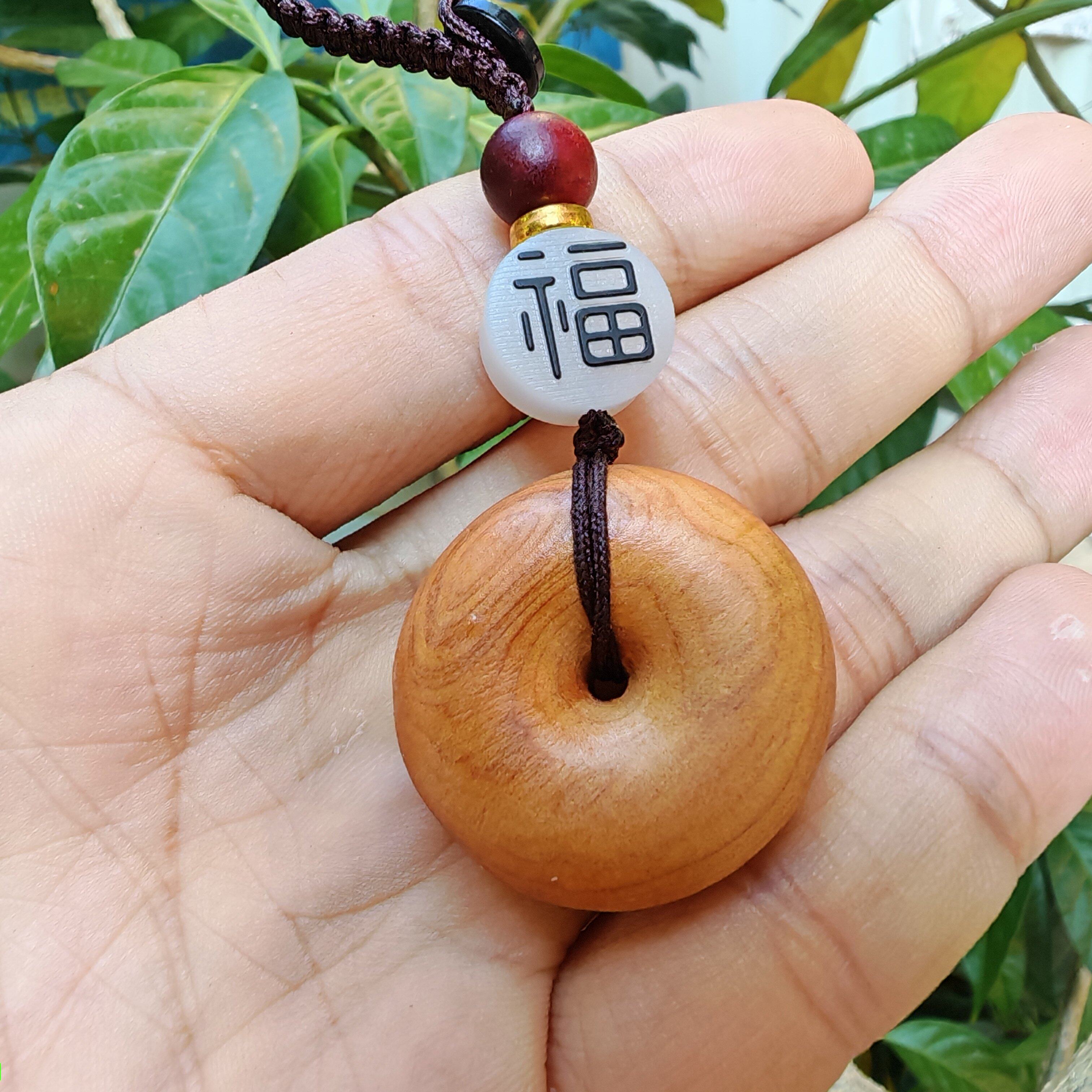 崖柏平安扣钥匙扣吊坠老