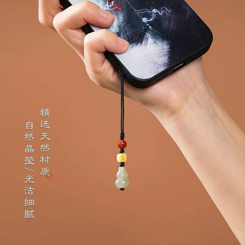 天然和田玉葫芦手机挂绳