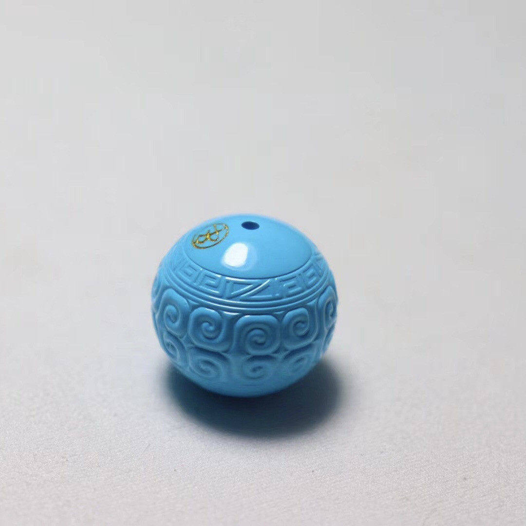 回纹珠湖北原矿绿松石配