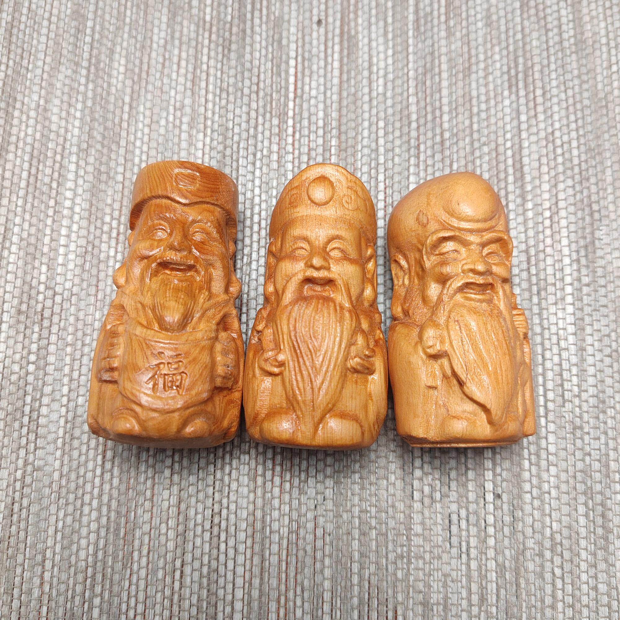 崖柏老款福禄寿三星摆件