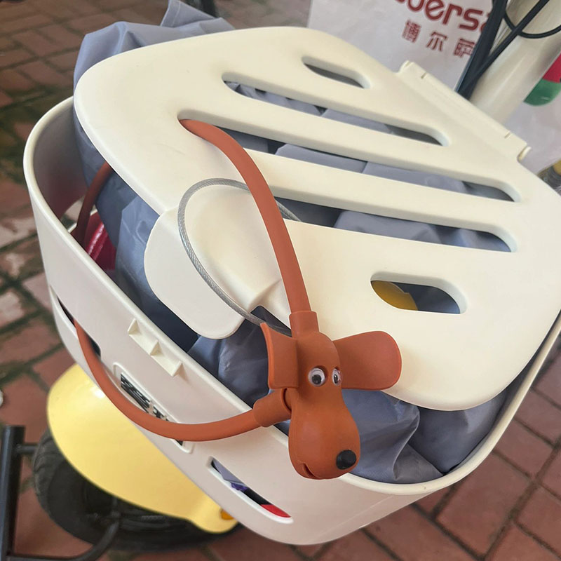 电动车车筐锁雅迪爱玛元宇宙pro通用防盗小狗饼干自行车篮子锁