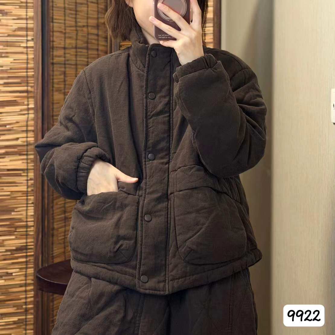 加棉加厚外套棉衣保暖立领厚外套