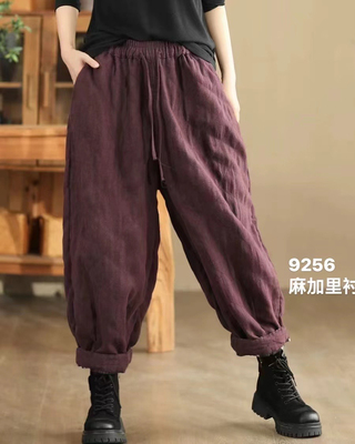 双层复古麻裤雨露麻休闲裤