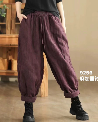 双层复古麻裤雨露麻休闲裤