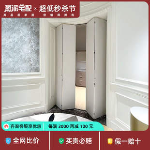 折叠门定制室内推拉门实木复合壁橱门隐形轨道门卧室门客厅隔断门