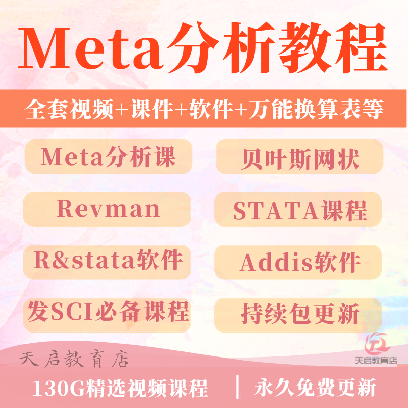 Meta网状分析入门到精通科研教程数据分析发布SCI文章视频网课程