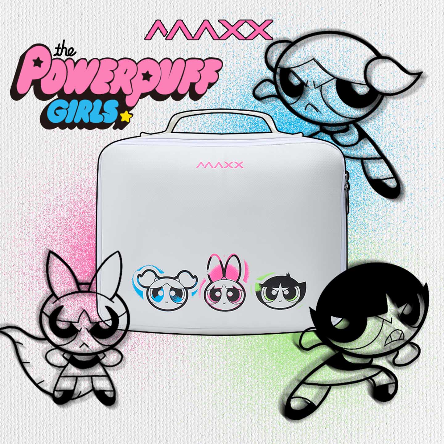 MAXX玛速正品飞天小女警联名款时尚羽毛球小方包便携高颜值手提包