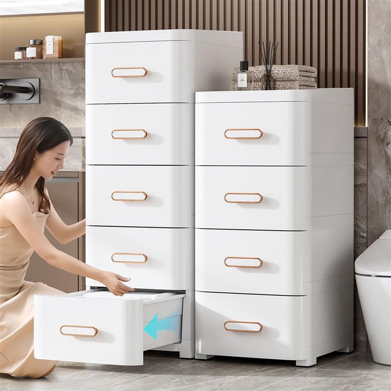 轻奢夹缝收纳柜抽屉式家用厨房缝隙置物架浴室马桶边柜多层储物柜