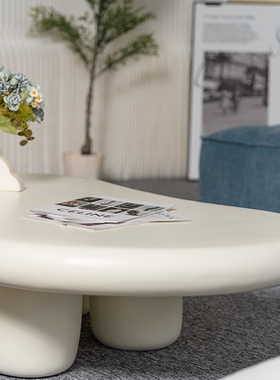 云朵茶几客厅简约边几异形桌家用休闲小户型奶油侘寂风网红茶桌子