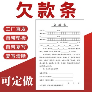 条一联二联通用收据定做正规个人借条贷款 欠款 通用凭证合同手写个人借条单借款 合同协议书记账本欠款 单据