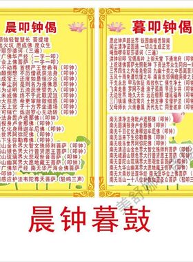 晨钟暮鼓 晨叩钟偈 暮叩钟偈 拍1发2张 人生哲理传统文化贴画