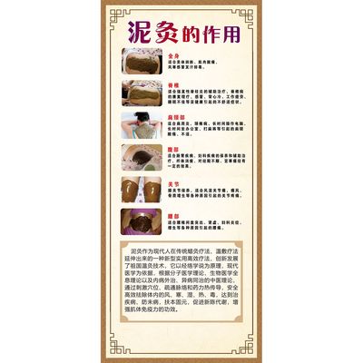泥灸的作用美容院养生馆海报装饰画拔罐按摩艾炙理疗贴画广告制作