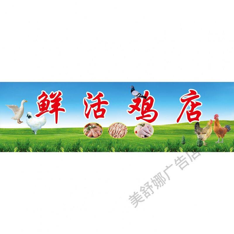 鸡鸭现杀广告海报贴纸出售各种鸡鸭鹅鸽子等家禽走地鸡广告自粘