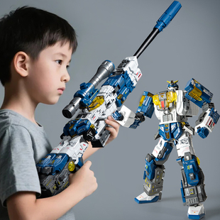 星钢*可发射软弹变形机器人玩具金刚模型冷锋巴雷特玩具枪