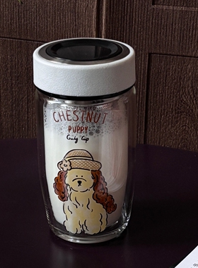 原创双层玻璃茶杯女生办公室泡茶双层隔热防烫创意车载水杯便携杯