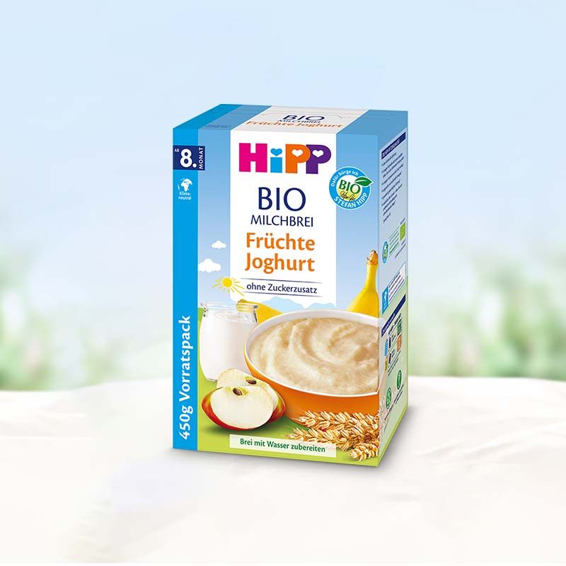 德国HiPP喜宝有机婴幼儿水果酸奶奶米粉8个月以上米糊 新装 450克