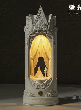 壁光里结婚新婚礼物订婚生日氛围建筑小夜灯创意台灯床头灯