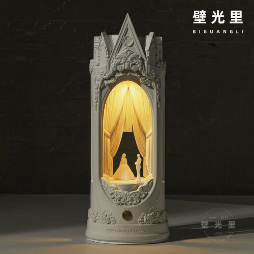 壁光里结婚新婚礼物订婚生日氛围建筑小夜灯创意台灯床头灯
