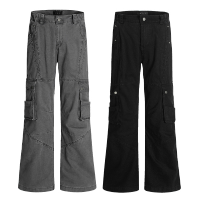 ZLAYCO美式复古多口袋工装牛仔裤