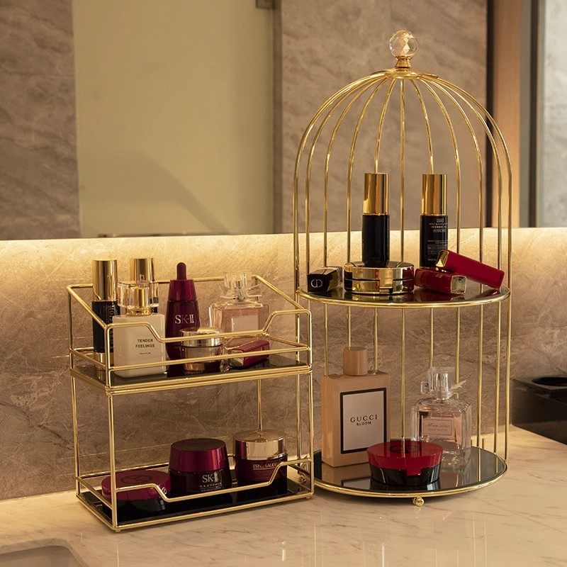 日本进口鸟笼置物架轻奢化妆品收纳盒浴室梳妆台桌面卫生间精致,收纳整理,桌面收纳盒,淘宝优惠券,粉丝福利购,淘宝优惠卷