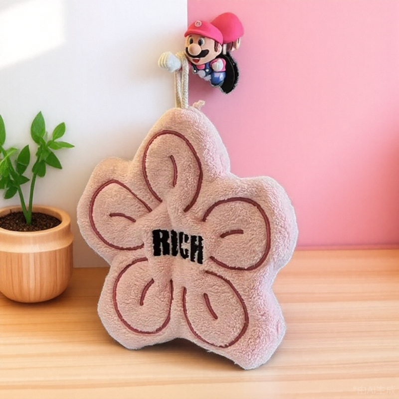 rich有钱花擦手巾挂式可爱超强吸水加厚毛巾手帕厨房卫生间
