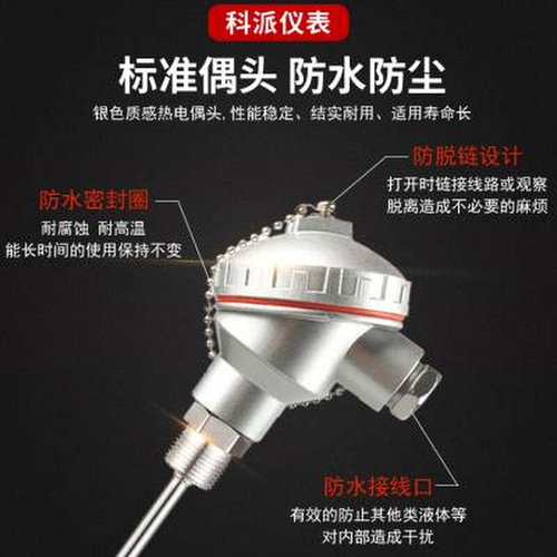 2023高温热电偶pt100温度传感器K型铠装铂热电阻探头一体化温度变