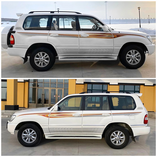 丰田陆巡LC100贴纸车身彩条拉花