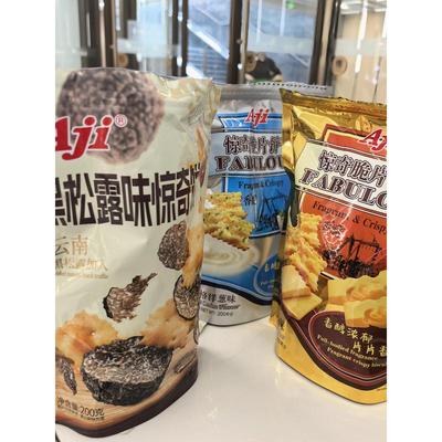 Aji惊奇脆片饼干不规则饼干黑松露味饼干松茸火腿味饼干鱼子酱味