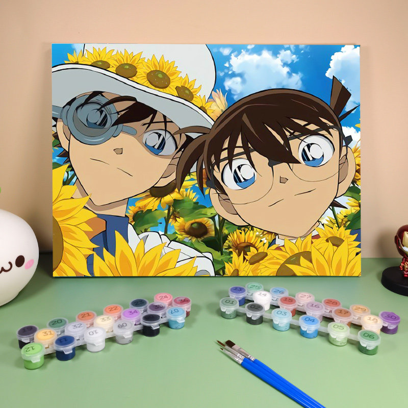 定制 柯南diy数字油画手工动漫数字填色画新一小兰挂画怪盗基德油