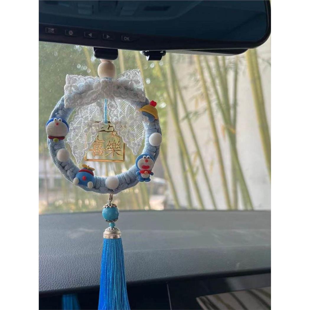 哆啦A梦车挂圣诞节礼物车内挂饰手工编织新年平安符成品礼盒吊坠