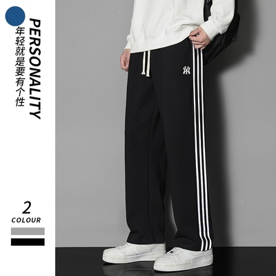 MLBNY长裤男秋冬季加绒加厚休闲