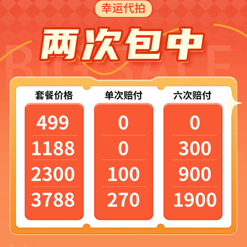 2次包中！超高赔付！代拍沪牌