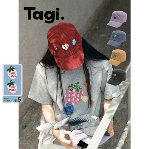Tagi.爱心波点马术帽夏季新款