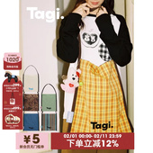 Tagi.边边帆布袋高密度大容量多色设计感通勤百搭复古单肩包