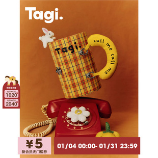 Tagi.柑橘饼干大容量多层旋转提手便携首饰收纳盒化妆盒